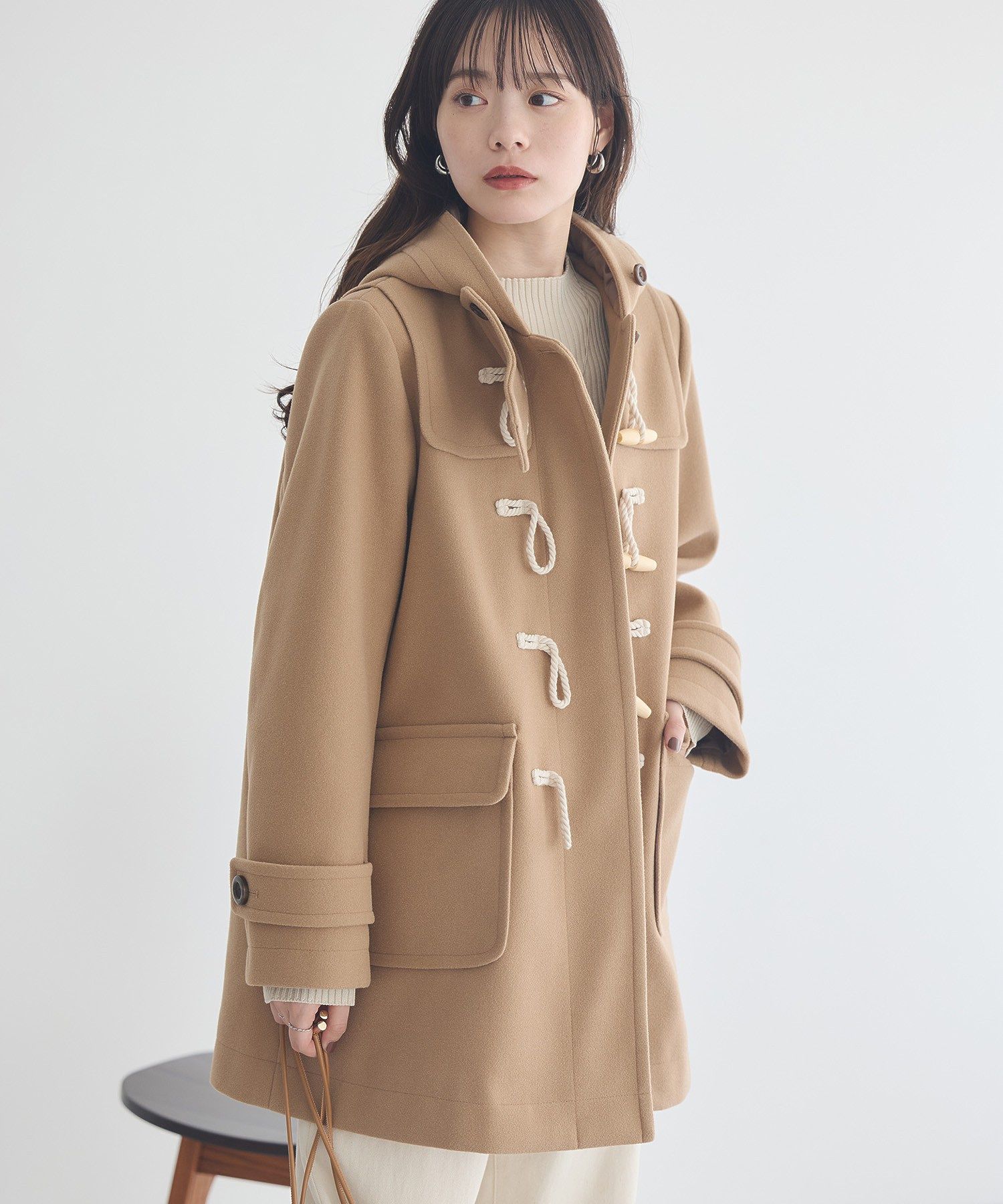 アースミュージックアンドエコロジー earth music&ecology ダッフルコート (ベージュ) ベージュ