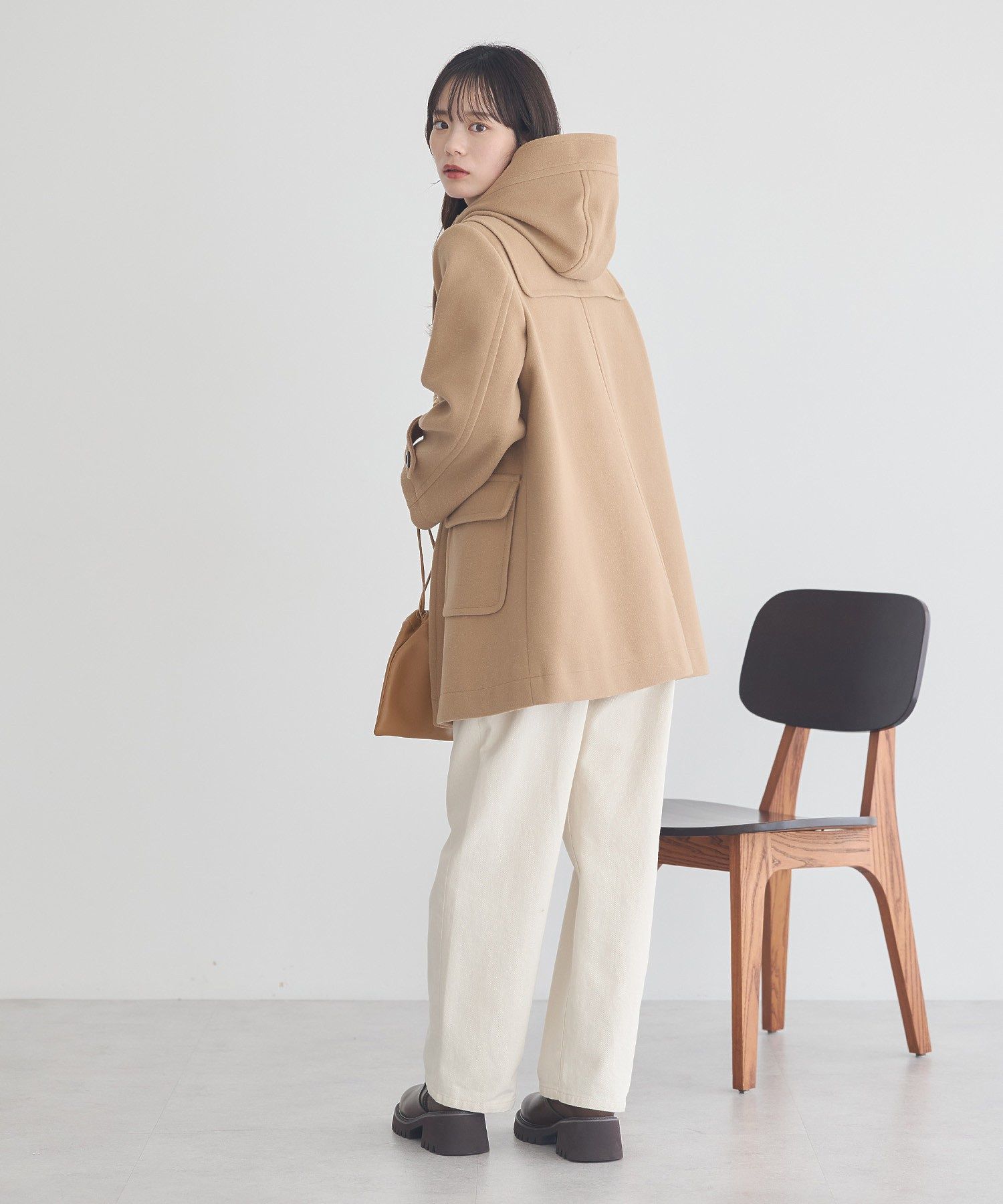 アースミュージックアンドエコロジー earth music&ecology ダッフルコート (ベージュ) ベージュ