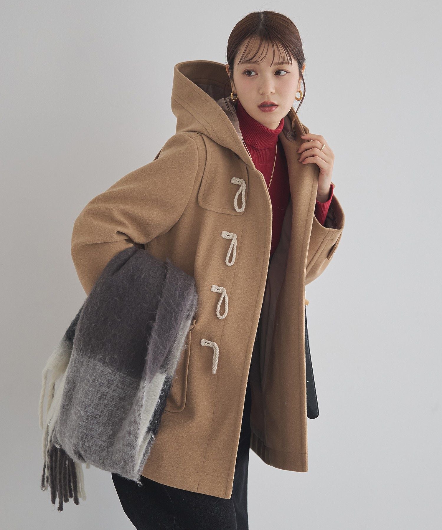 アースミュージックアンドエコロジー earth music&ecology ダッフルコート (ベージュ) ベージュ