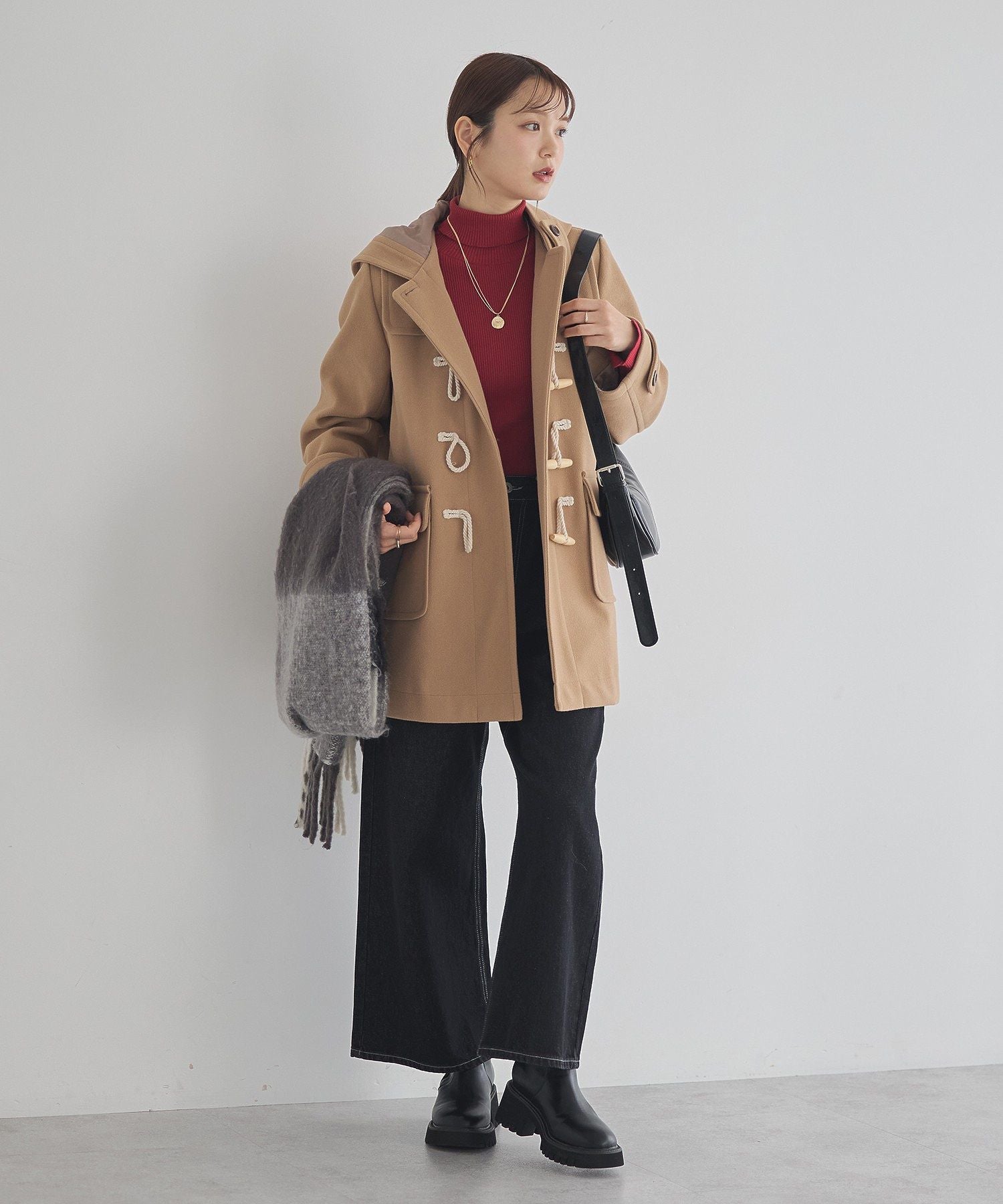 アースミュージックアンドエコロジー earth music&ecology ダッフルコート (ベージュ) ベージュ