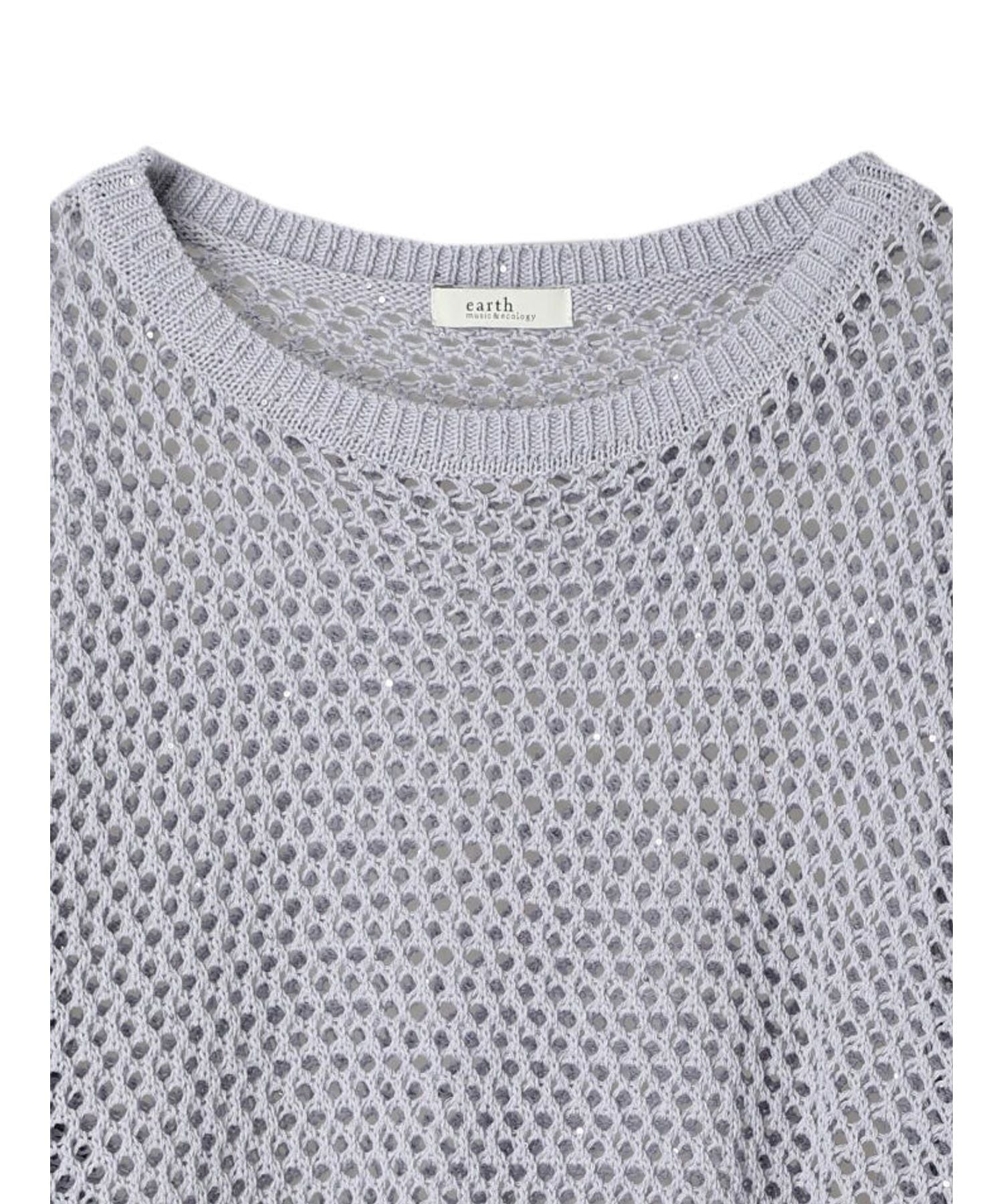 アースミュージックアンドエコロジー earth music&ecology スパンコールショートゆるニット (ブラック) ブラック