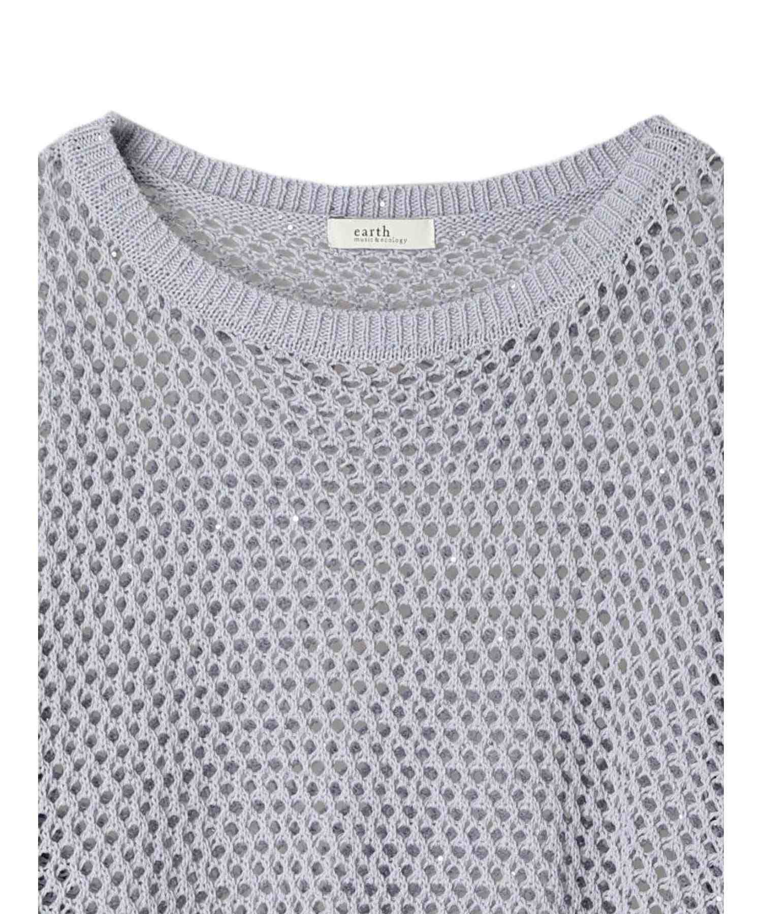 アースミュージックアンドエコロジー earth music&ecology スパンコールショートゆるニット (ブラック) ブラック