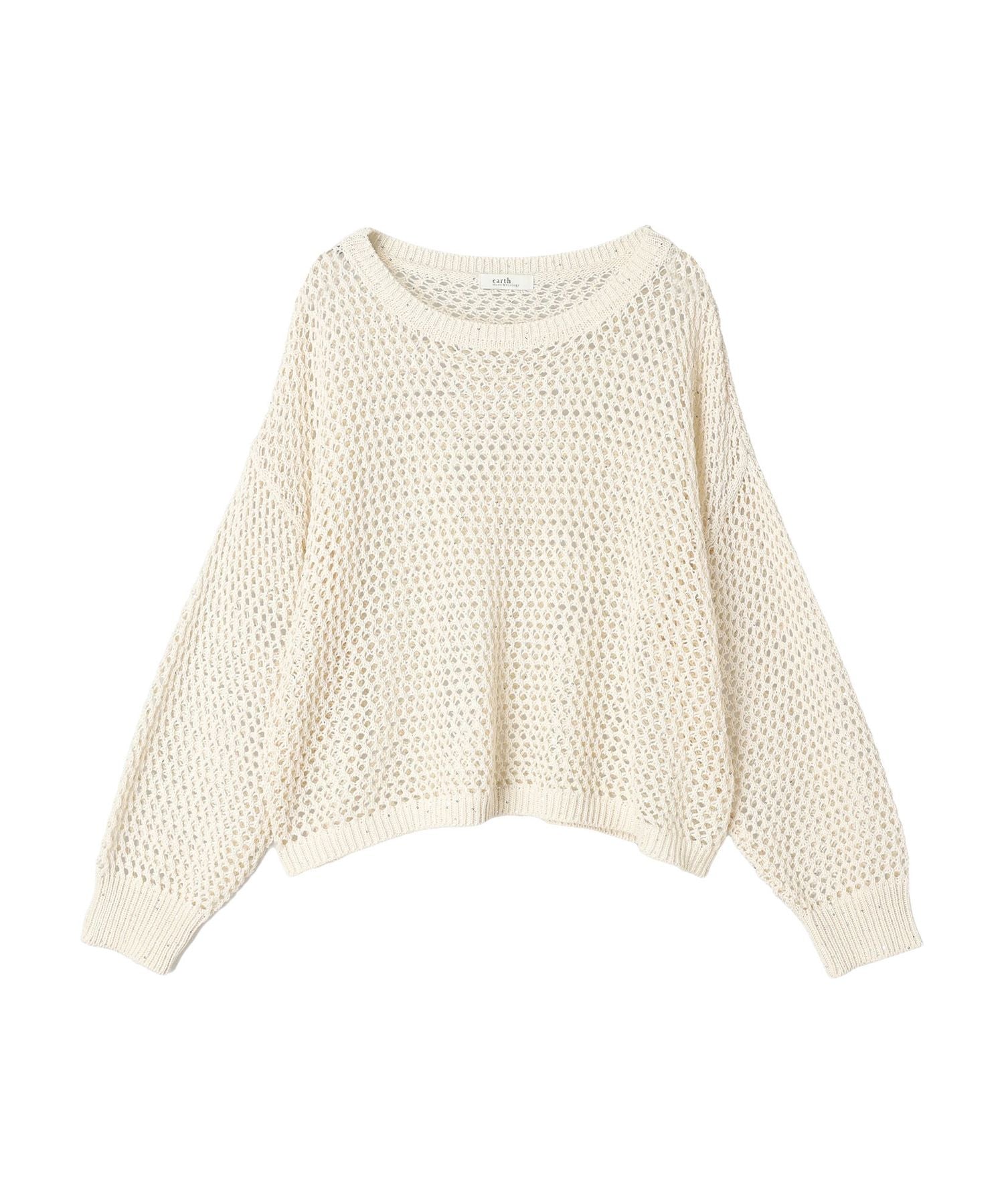 アースミュージックアンドエコロジー earth music&ecology スパンコールショートゆるニット (ブラック) ブラック