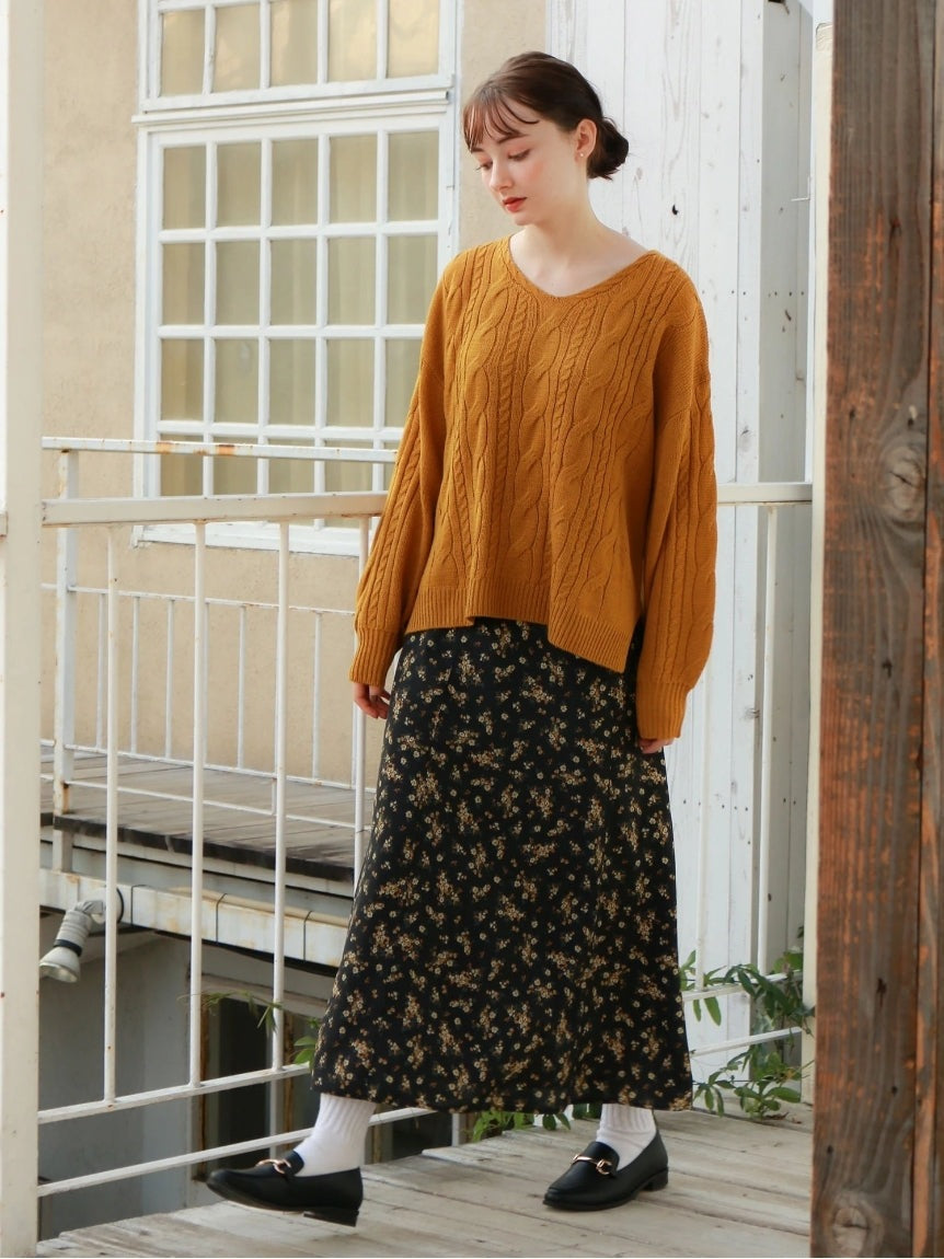 アースミュージックアンドエコロジー earth music&ecology サイドボタンスカート (ライトベージュ) ライトベージュ