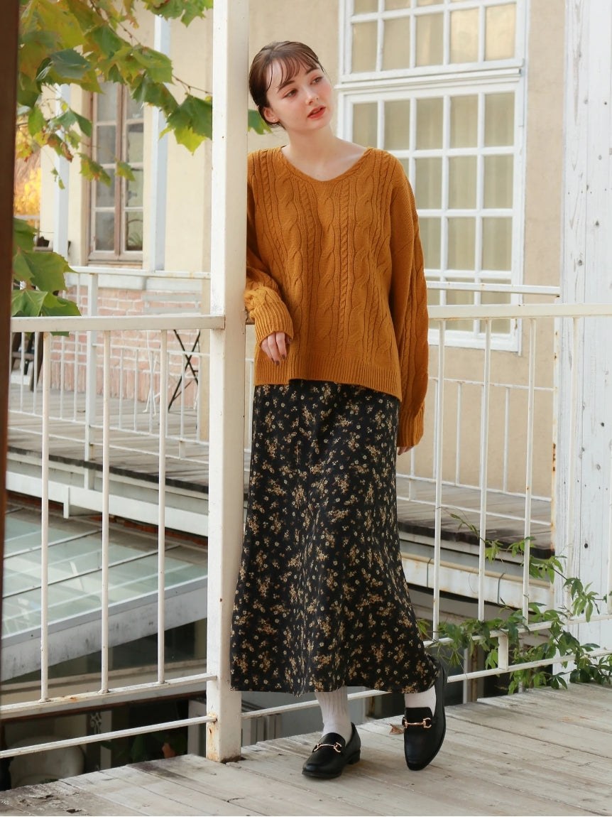 アースミュージックアンドエコロジー earth music&ecology サイドボタンスカート (ライトベージュ) ライトベージュ