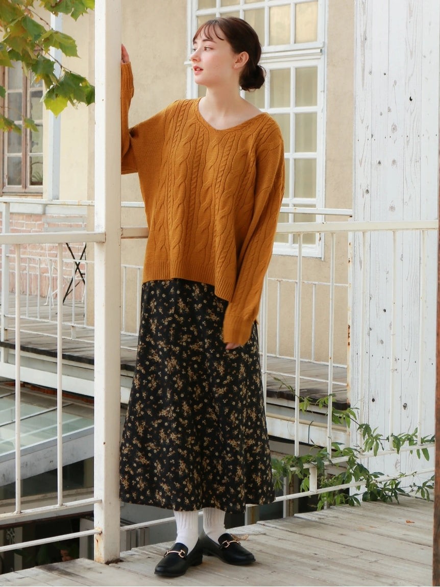 アースミュージックアンドエコロジー earth music&ecology サイドボタンスカート (ライトベージュ) ライトベージュ