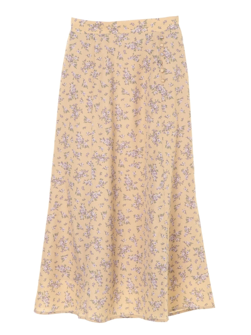 アースミュージックアンドエコロジー earth music&ecology サイドボタンスカート (ライトベージュ) ライトベージュ