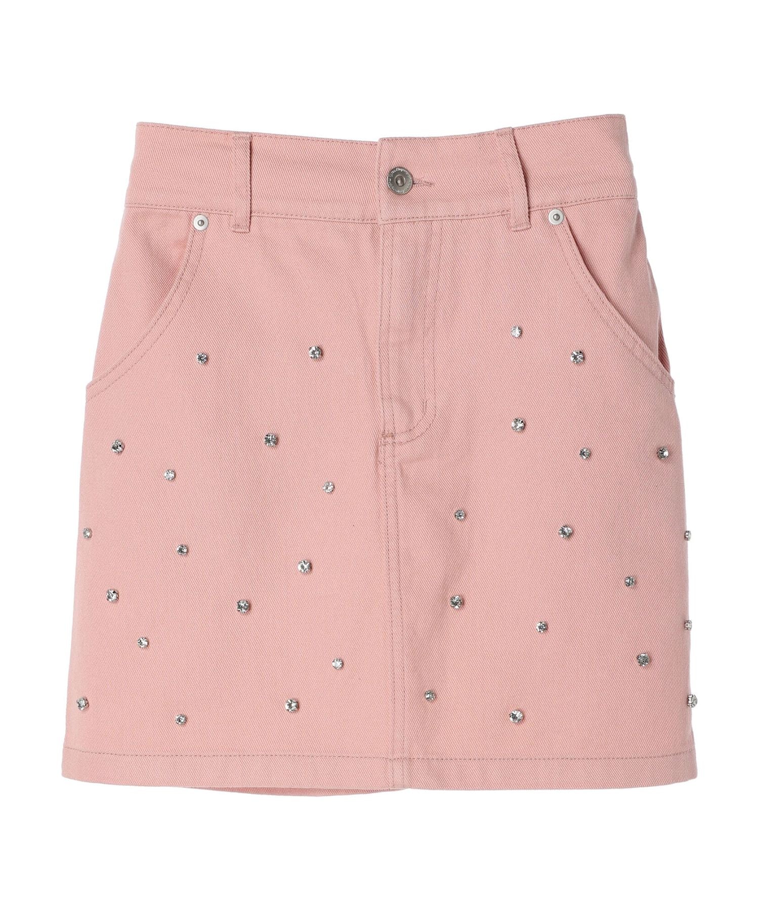 アースミュージックアンドエコロジー earth music&ecology ビジューデニムミニスカート (ライトインディゴ) ライトインディゴ