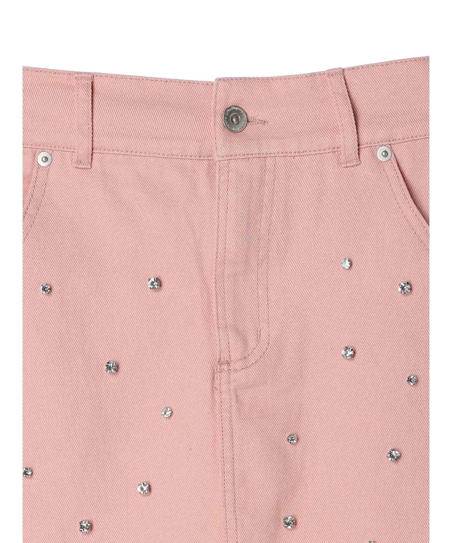 アースミュージックアンドエコロジー earth music&ecology ビジューデニムミニスカート (ライトインディゴ) ライトインディゴ