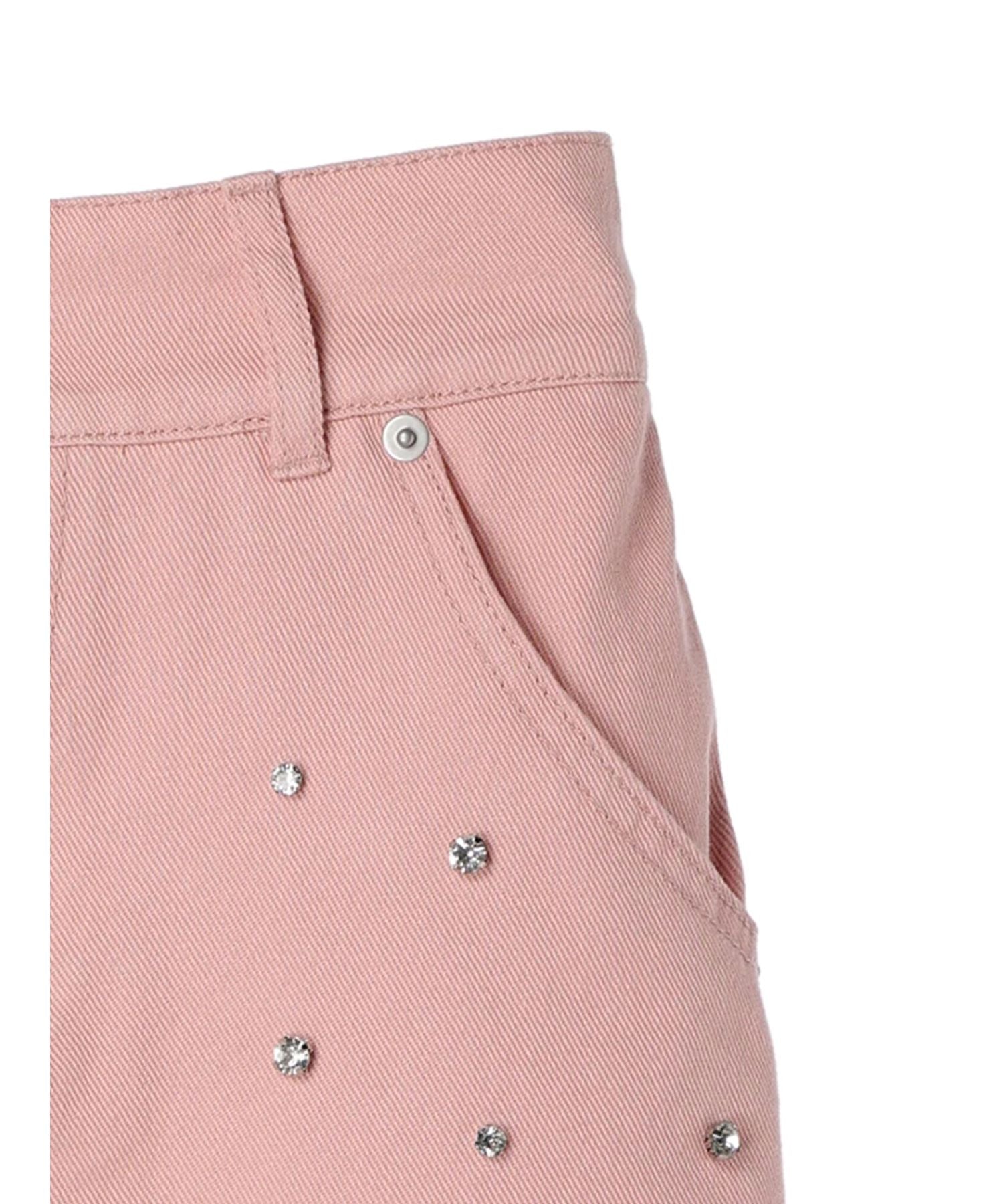 アースミュージックアンドエコロジー earth music&ecology ビジューデニムミニスカート (ライトインディゴ) ライトインディゴ