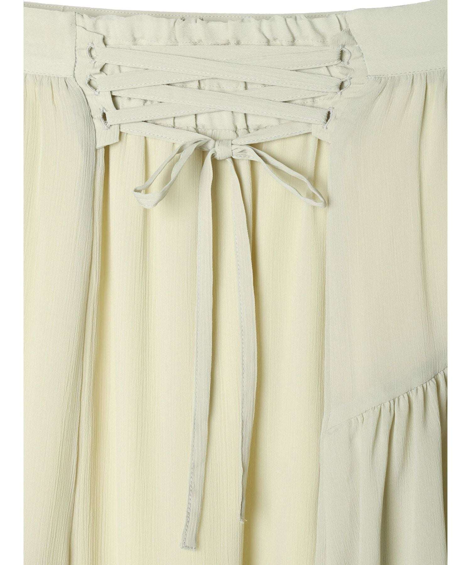 アースミュージックアンドエコロジー earth music&ecology シアー楊柳アシメティアードスカート (ライトグレー) ライトグレー