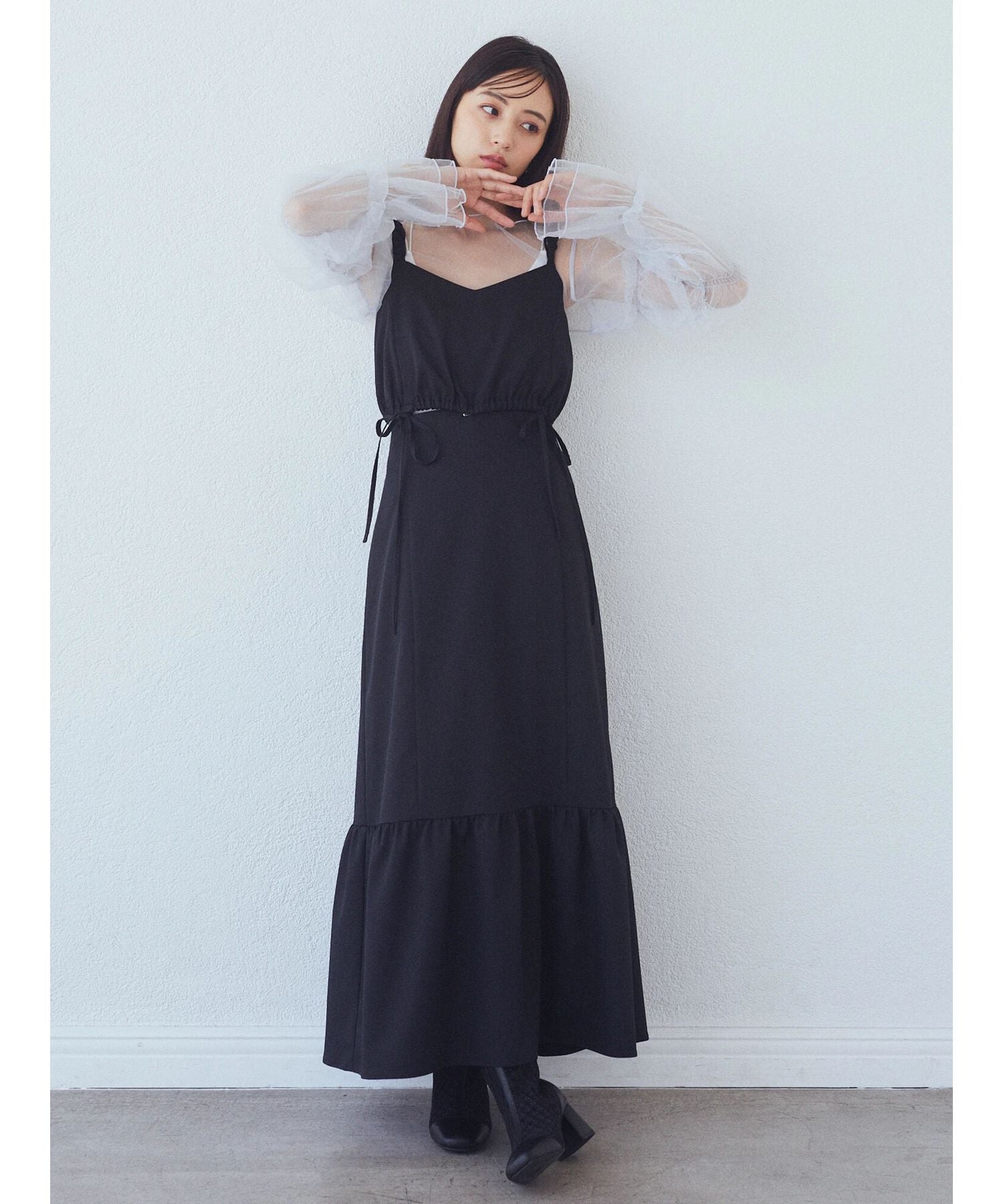 earth music&ecology earth music&ecology 多功能背心蝴蝶結吊帶連衣裙