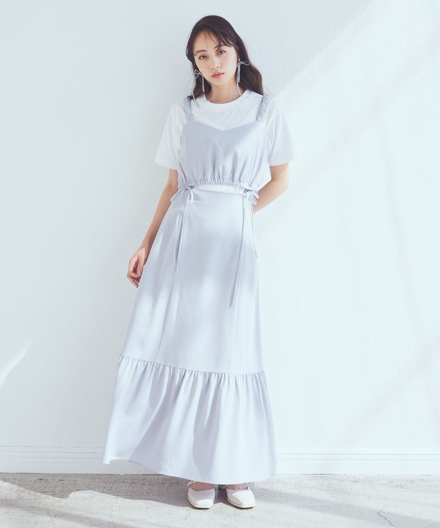 earth music&ecology earth music&ecology 多功能背心蝴蝶結吊帶連衣裙