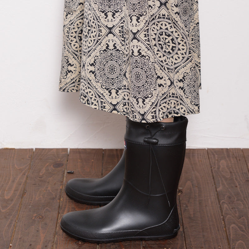 エドウィン EDWIN 折りたためるレインブーツ (ブラック) ブラック