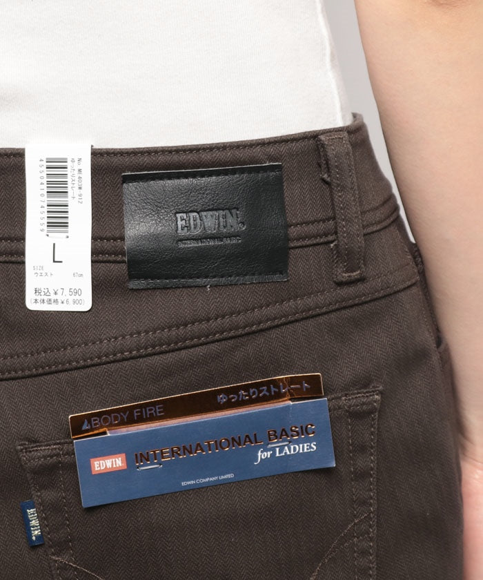 エドウィン EDWIN # ED LADIES INB BF ユッタリストレート ヘリンボン 1