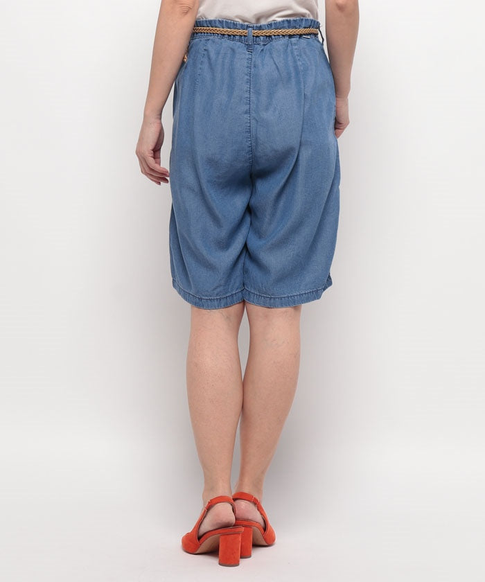エドウィン EDWIN #SO TUCK SHORTS テンセル LIGHT BLUE