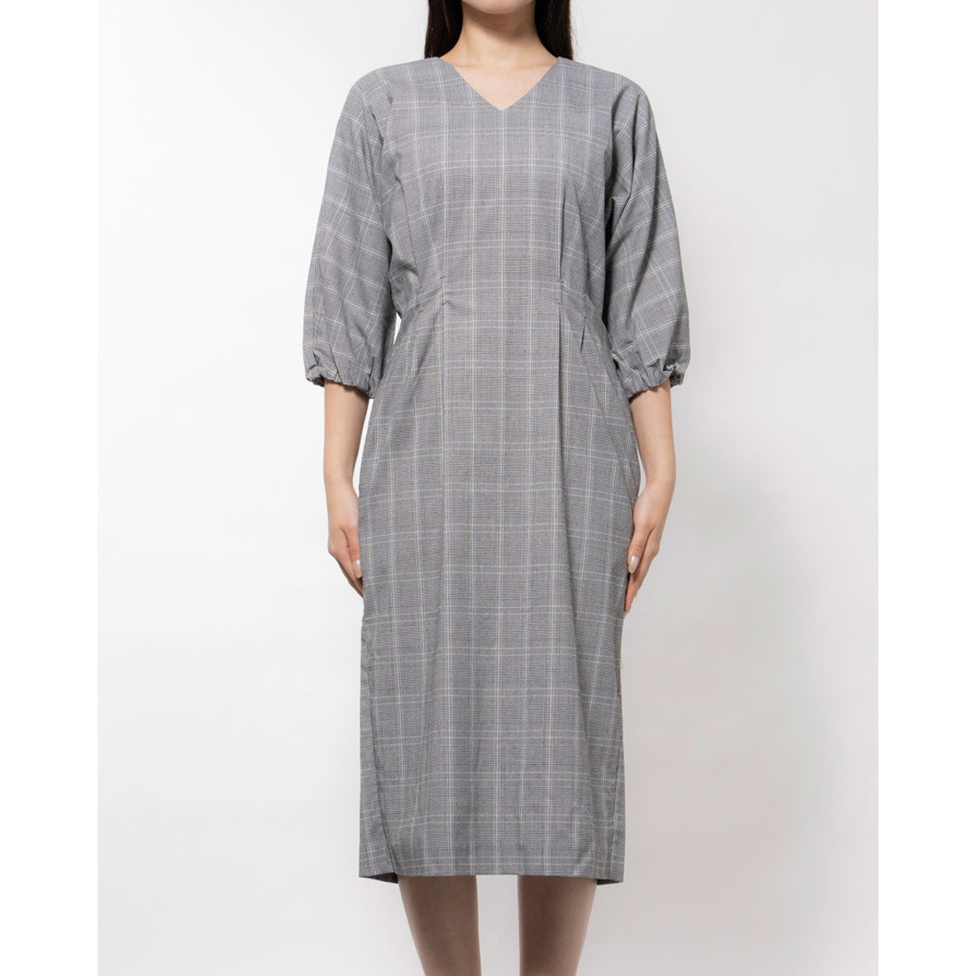 エディスト クローゼット EDIST. CLOSET グレンチェックワンピース グレー
