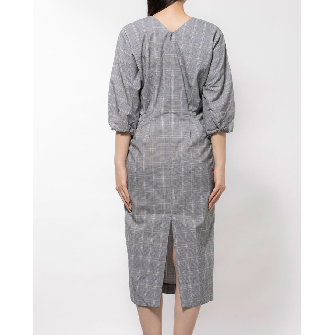 エディスト クローゼット EDIST. CLOSET グレンチェックワンピース グレー