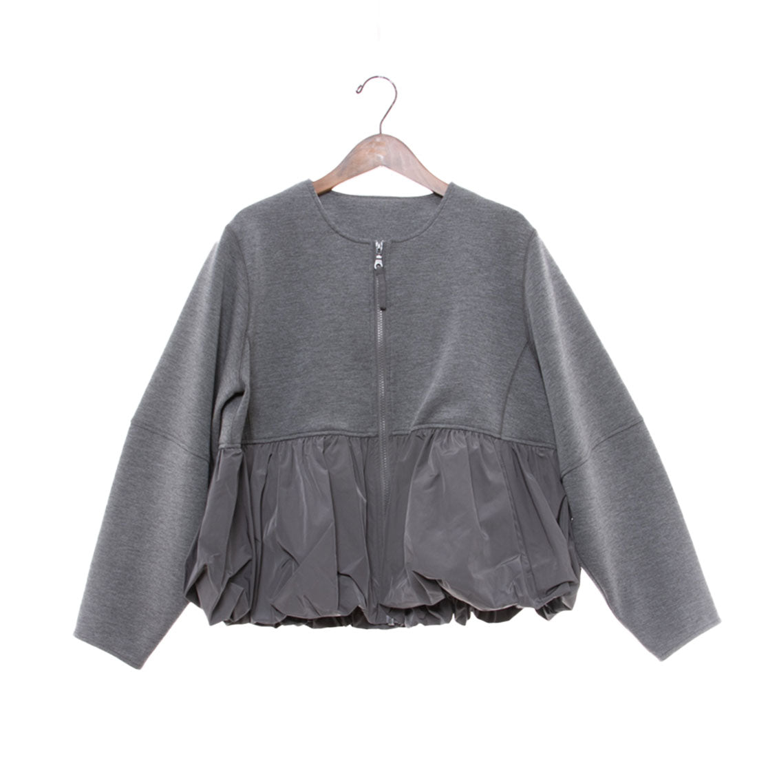 エグランティーヌ EGLANTINE ダンボール異素材切り替えバルーンジャケット,チャコールグレー