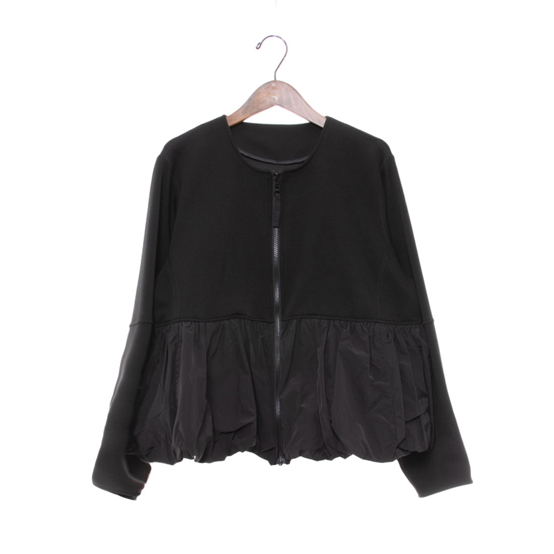 エグランティーヌ EGLANTINE ダンボール異素材切り替えバルーンジャケット,ブラック