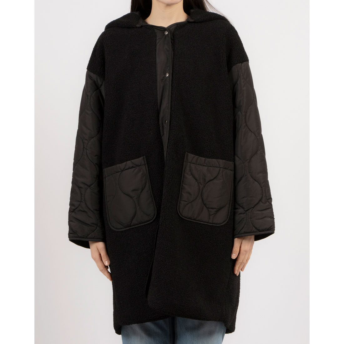 エグランティーヌ EGLANTINE ボア切り替えキルティングコート