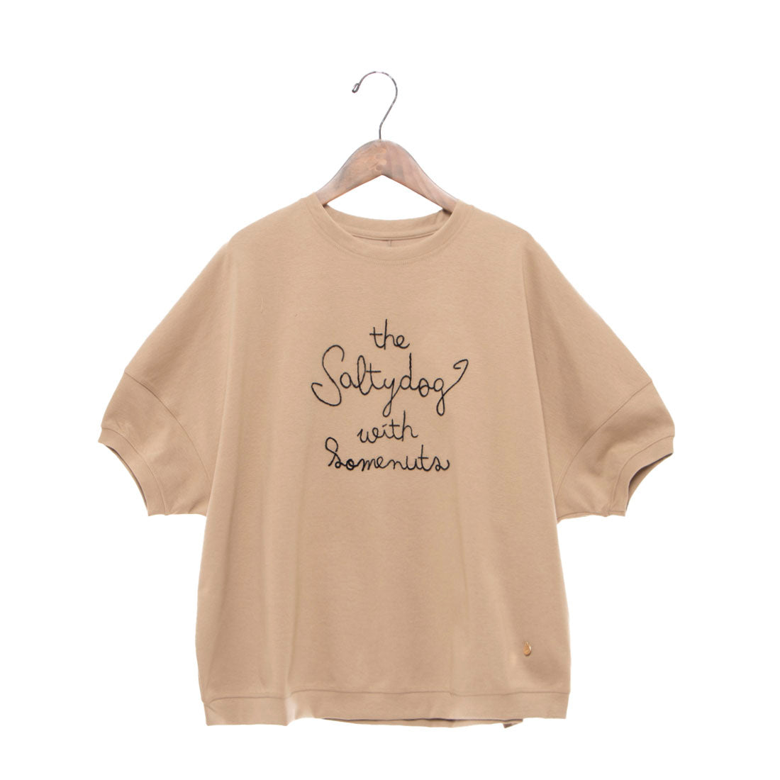 エグランティーヌ EGLANTINE 歯ブラシ加工刺繍Tシャツ ぽわん袖