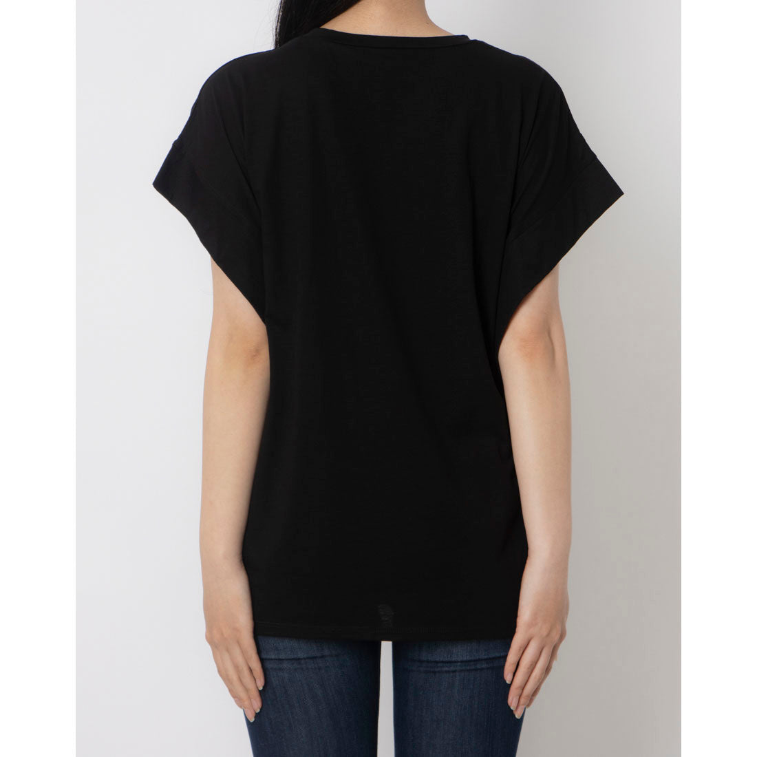 エグランティーヌ EGLANTINE オーガンジー加工半袖ロゴカットソー (ブラック) ブラック