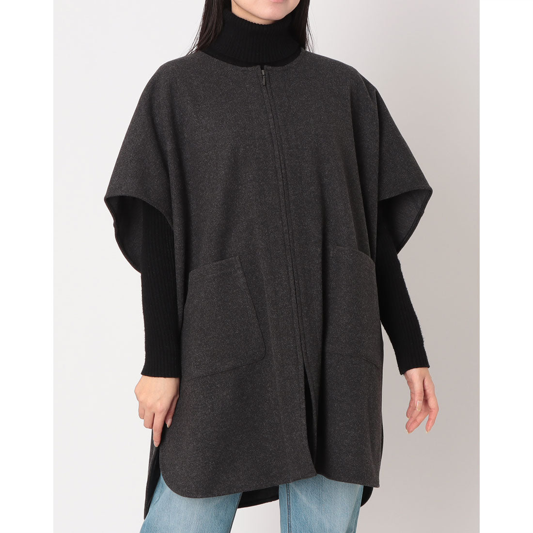 エグランティーヌ EGLANTINE フェイクウールジレ (チャコールグレー) チャコールグレー