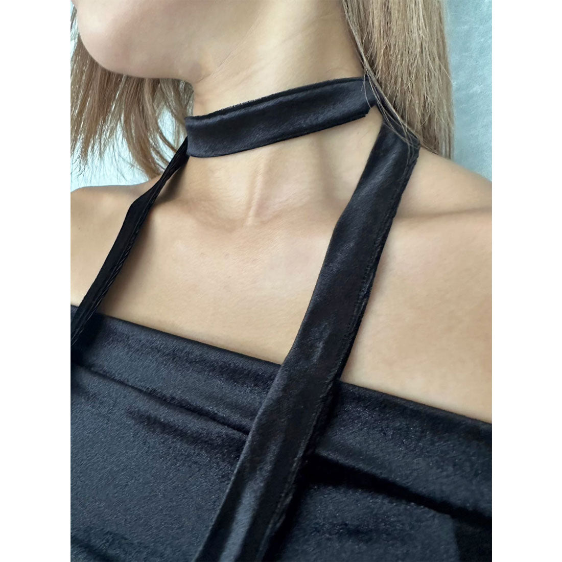 EGOIST EGOIST Off-Shoulder Velour Top with Stole