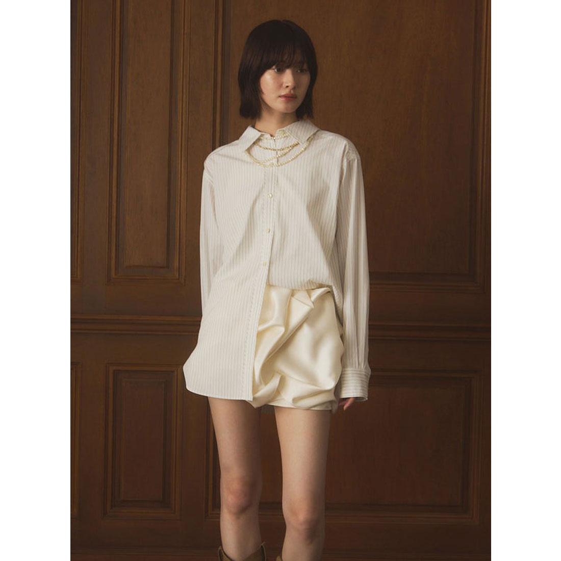 エイミーイストワール EIMY ISTOIRE メタルコンビパールネックレス (GOLD) GOLD