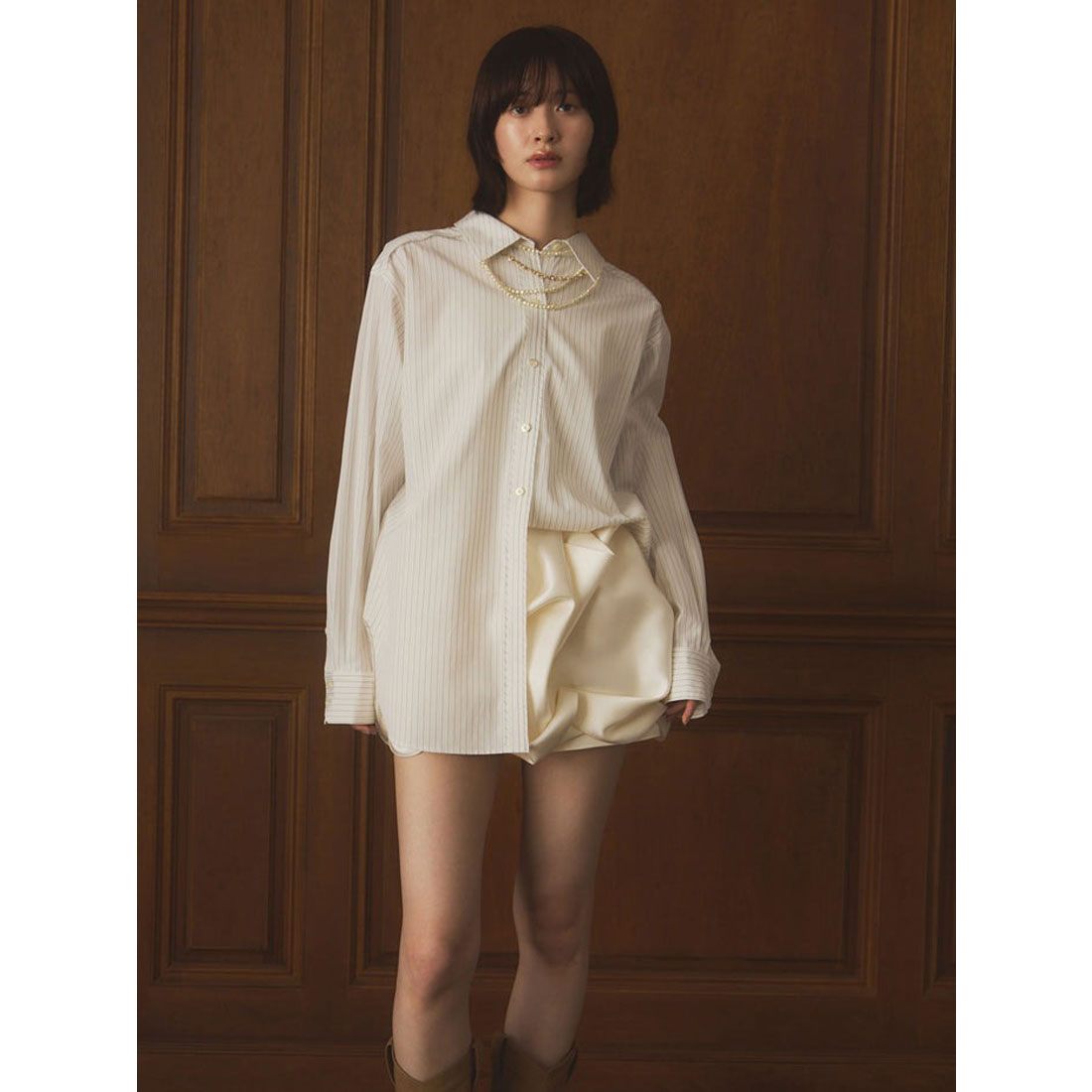 エイミーイストワール EIMY ISTOIRE メタルコンビパールネックレス (GOLD) GOLD