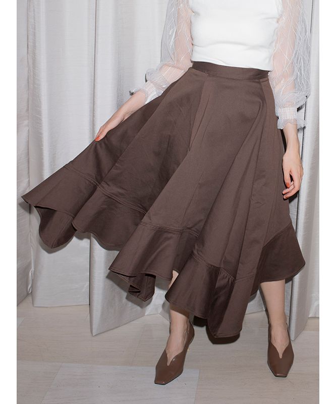 エイミーイストワール eimy istoire イレギュラーヘムフレアスカート