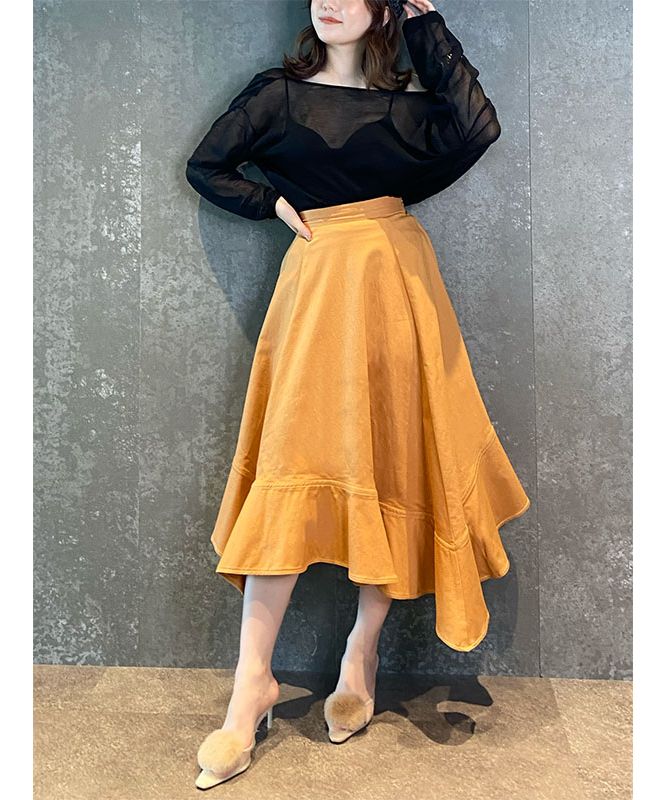 エイミーイストワール eimy istoire イレギュラーヘムフレアスカート