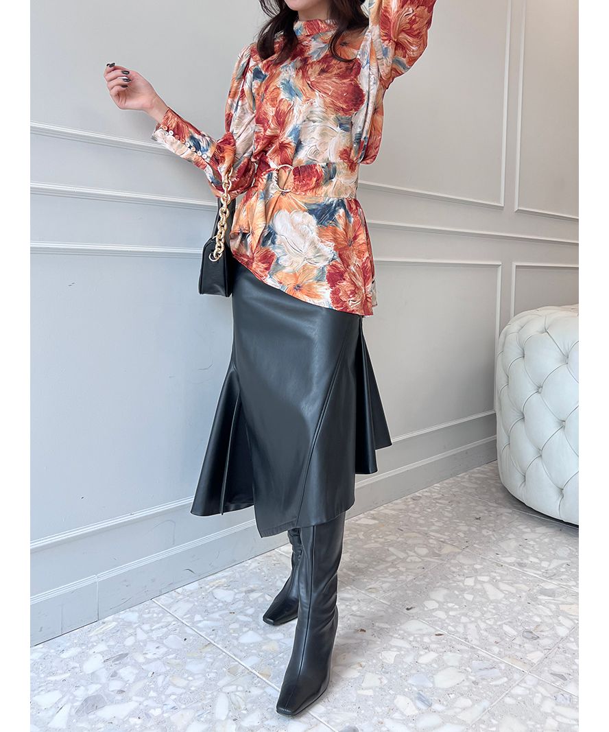 エイミーイストワール eimy istoire フェイクレザーイレギュラーヘムマーメイドスカート