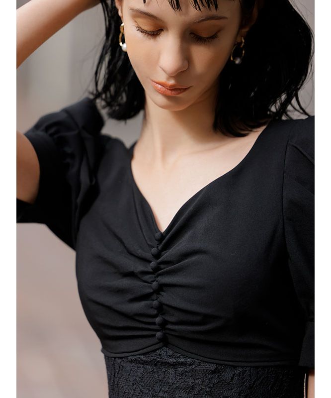 エイミーイストワール EIMY ISTOIRE ハートネックレースマーメイドワンピース (WHITE) WHITE