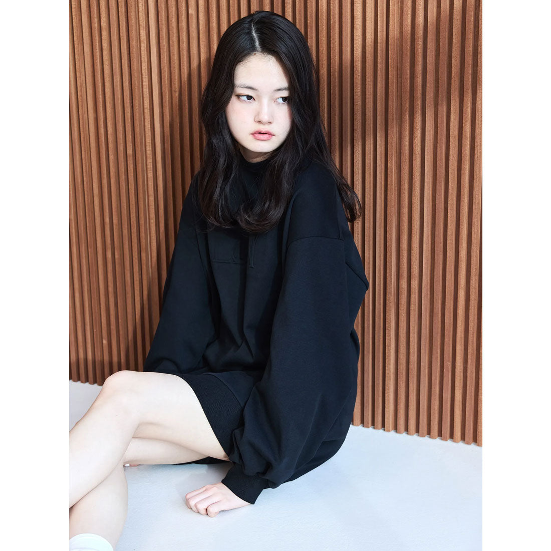 エイミーイストワール eimy istoire エンボススウェットワンピース,BLACK