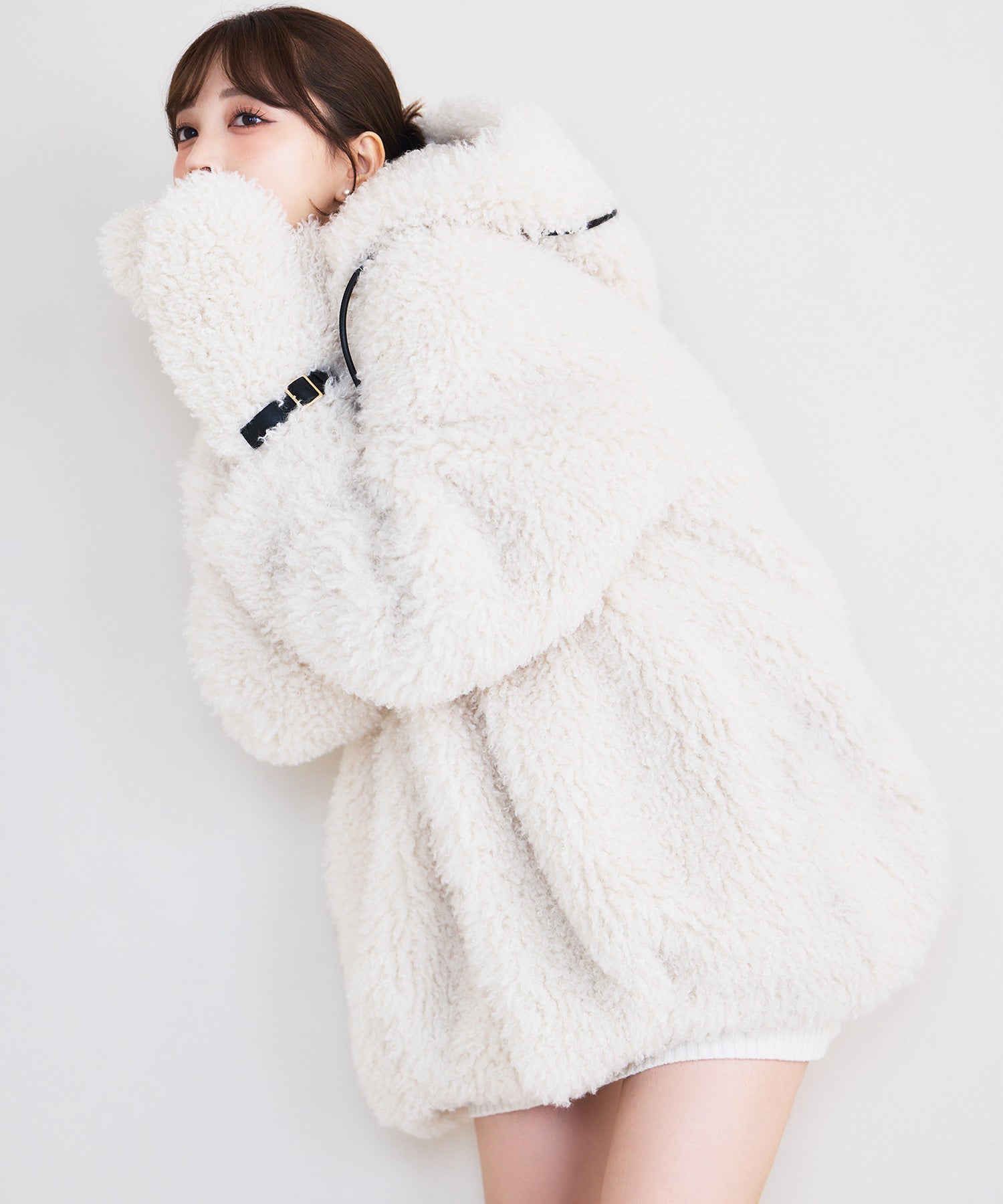 eimy istoire EIMY ISTOIRE French poodle fur hood jacket