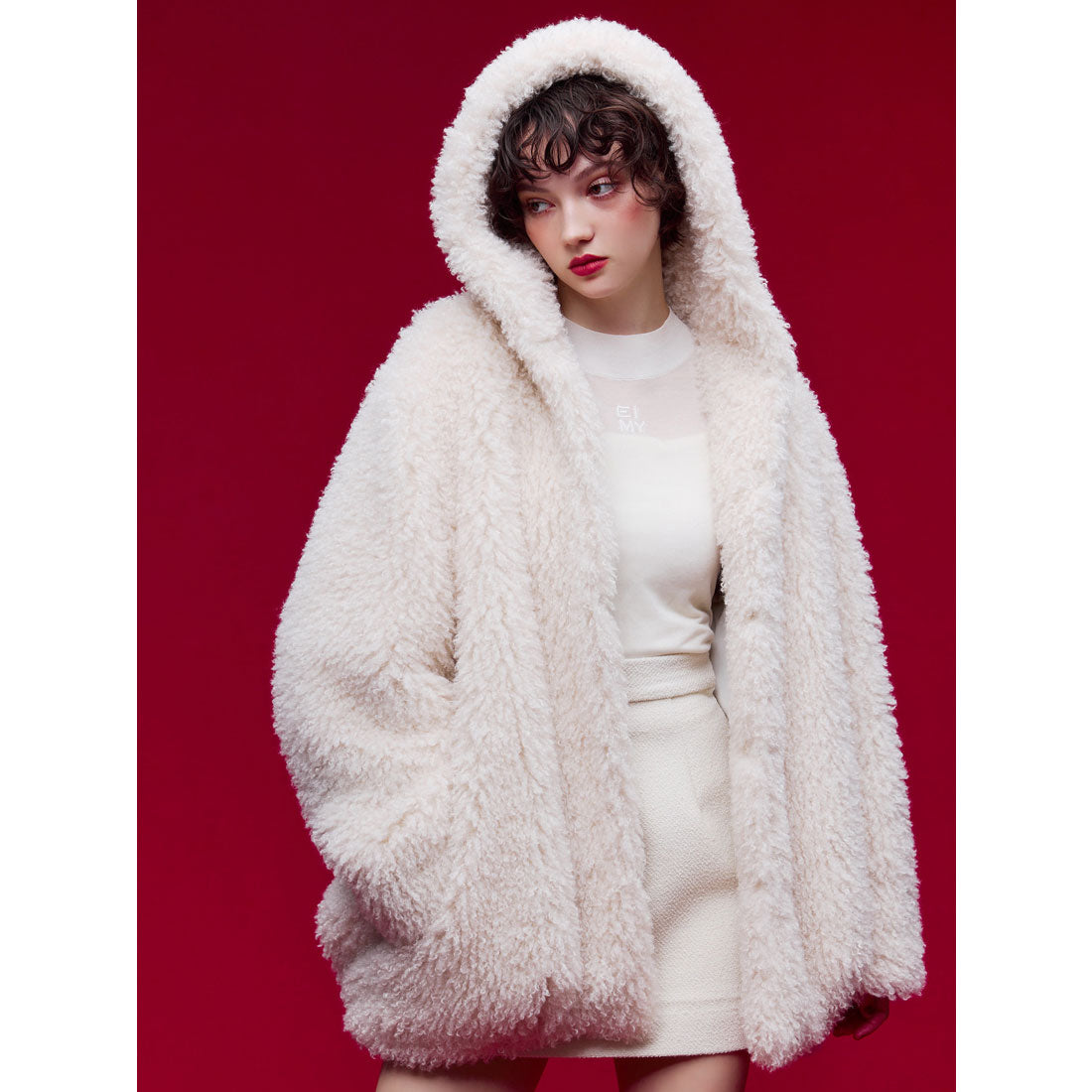 eimy istoire EIMY ISTOIRE French poodle fur hood jacket