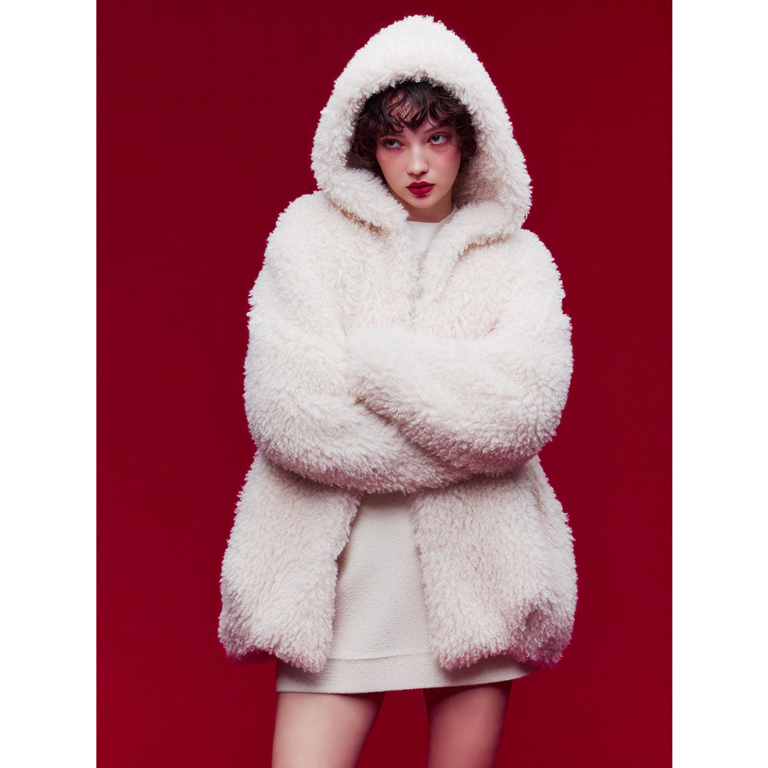 eimy istoire EIMY ISTOIRE French poodle fur hood jacket