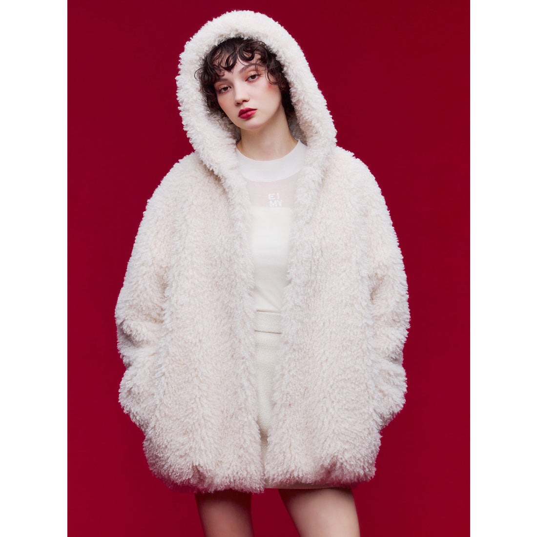 eimy istoire EIMY ISTOIRE French poodle fur hood jacket