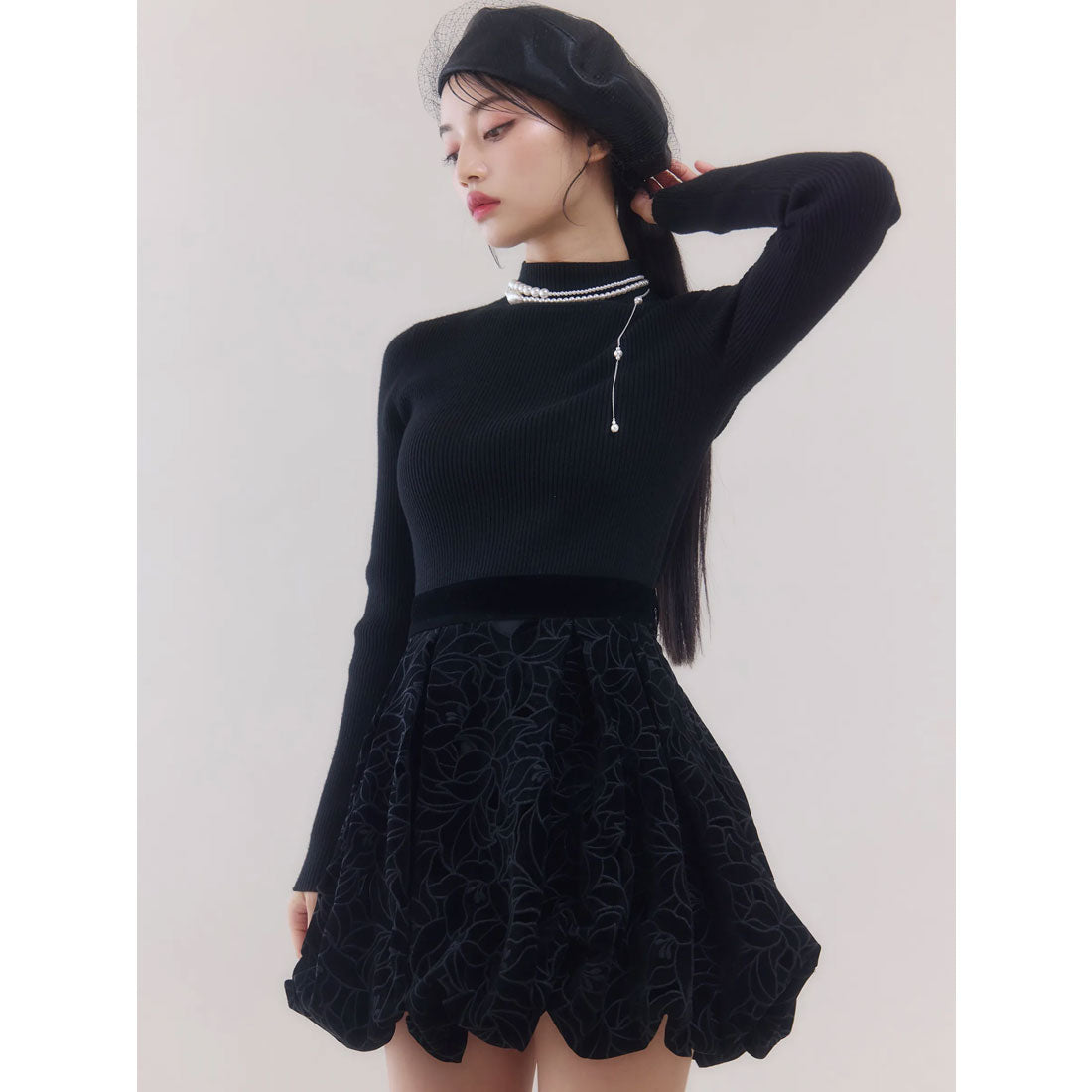 エイミーイストワール EIMY ISTOIRE ベロアカットワークスカート