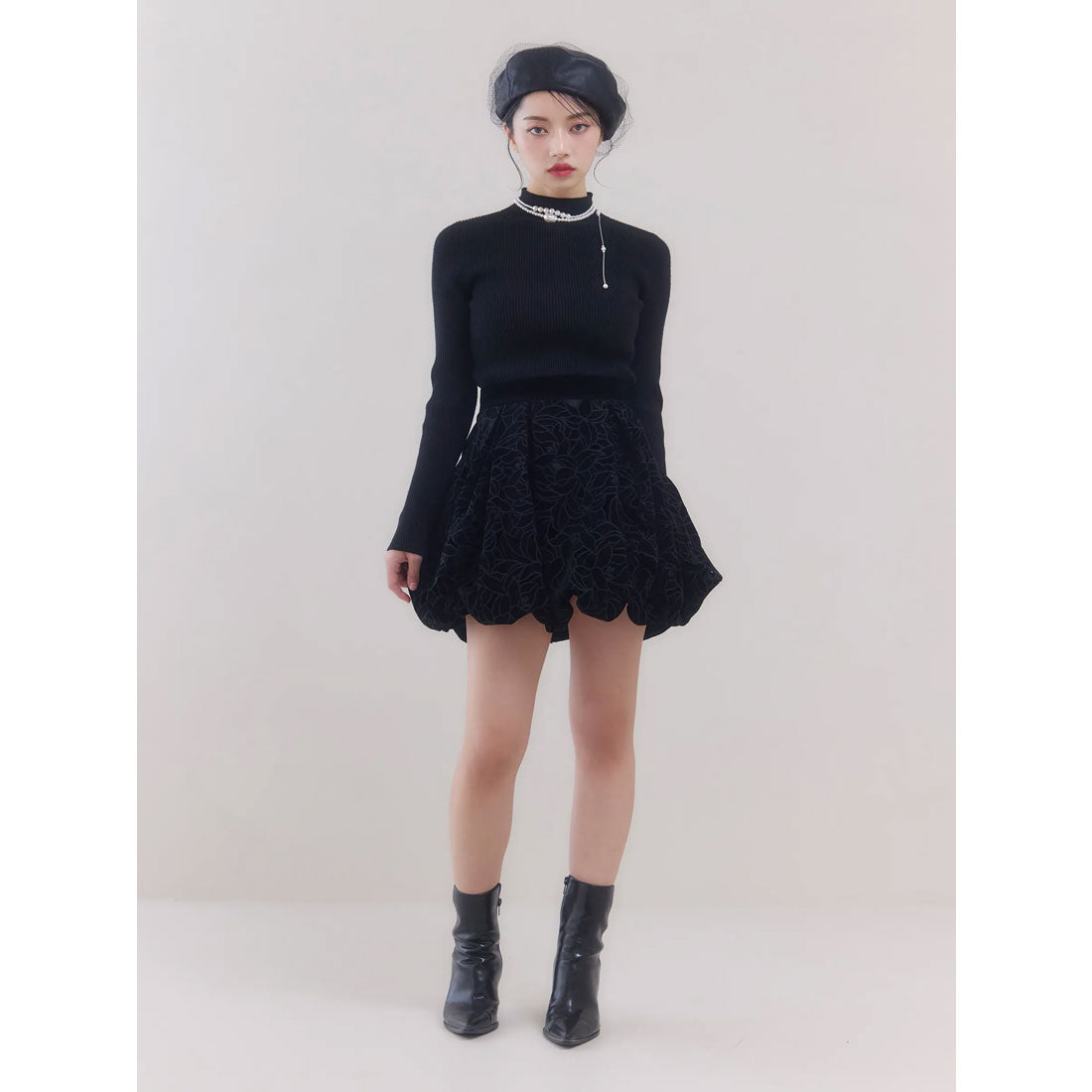 エイミーイストワール EIMY ISTOIRE ベロアカットワークスカート