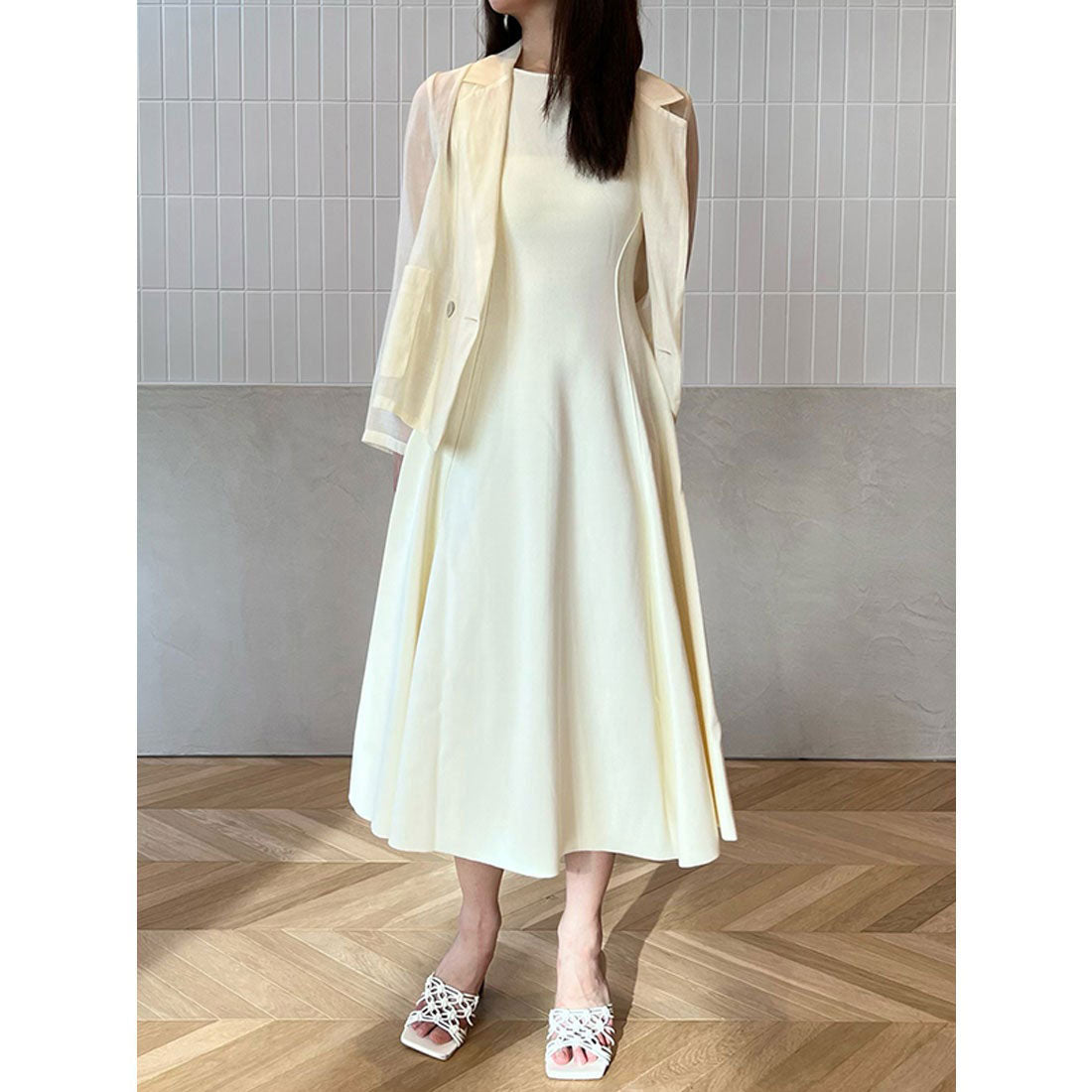 eimy istoire eimy istoire Back Open Flare Knit One-Piece