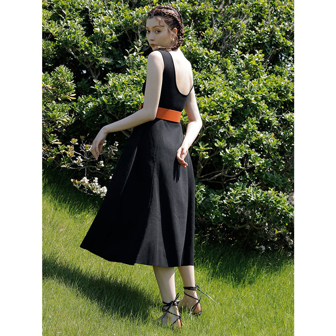eimy istoire eimy istoire Back Open Flare Knit One-Piece