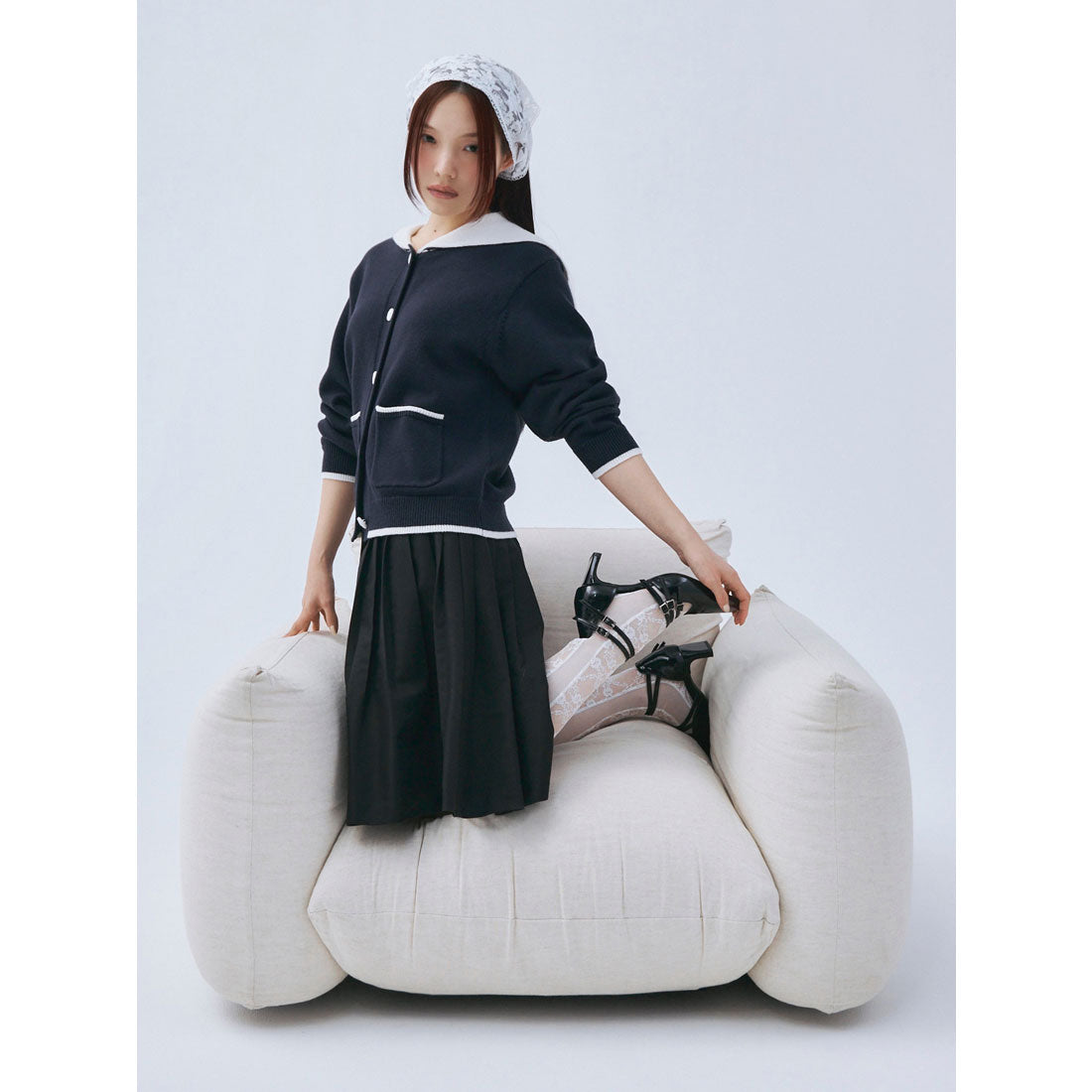 エイミーイストワール eimy istoire セーラーカラーニットTOPS (BLACK) BLACK