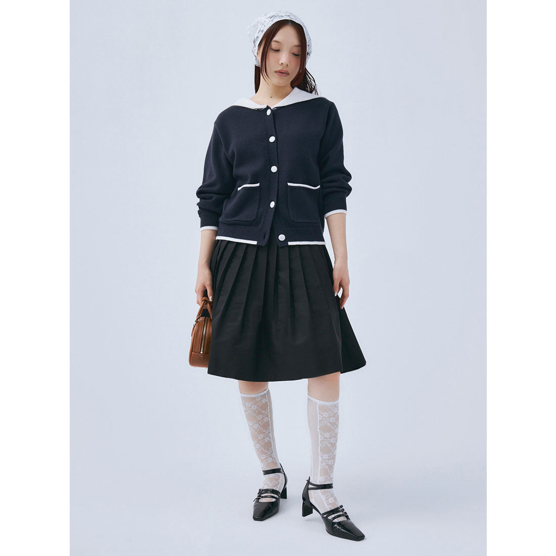 エイミーイストワール eimy istoire セーラーカラーニットTOPS (BLACK) BLACK