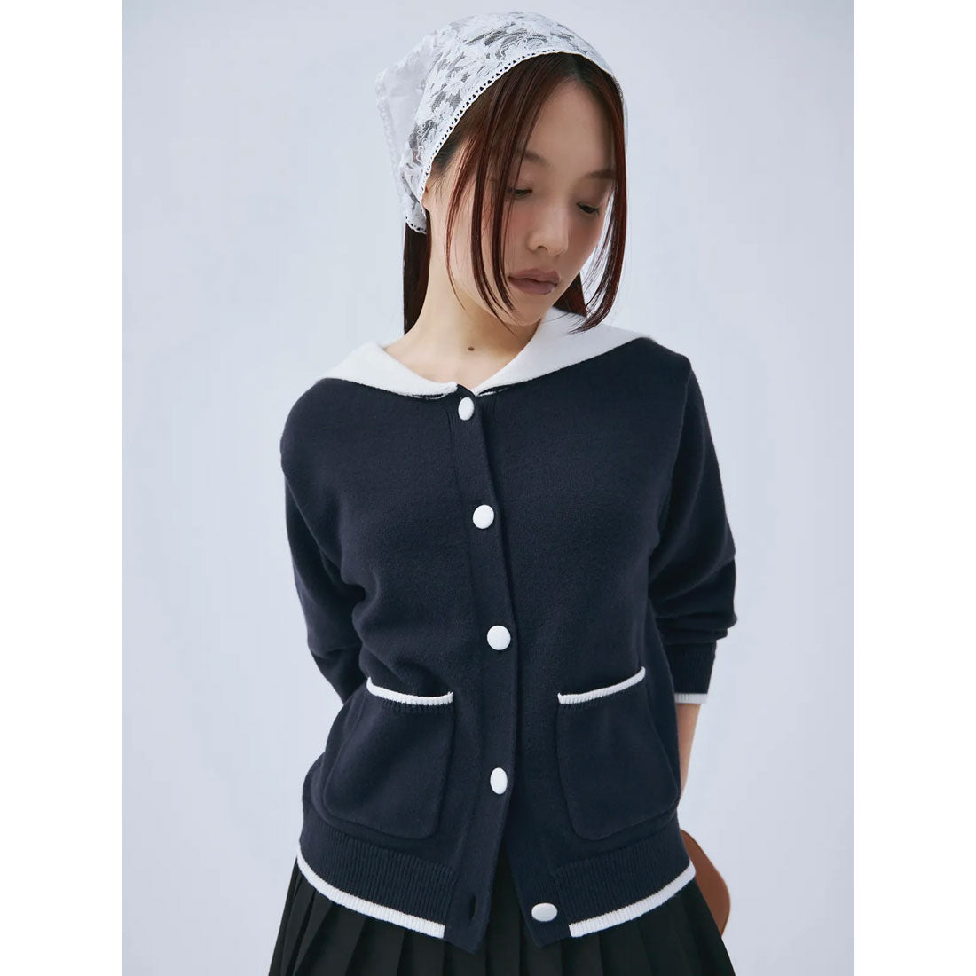 エイミーイストワール EIMY ISTOIRE セーラーカラーニットTOPS