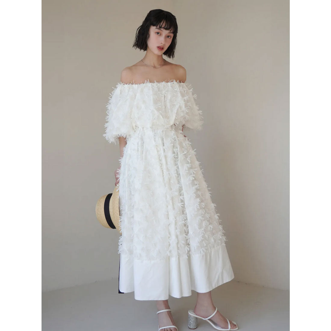 エイミーイストワール eimy istoire リボンクロスギャザーTOPS (WHITE) WHITE