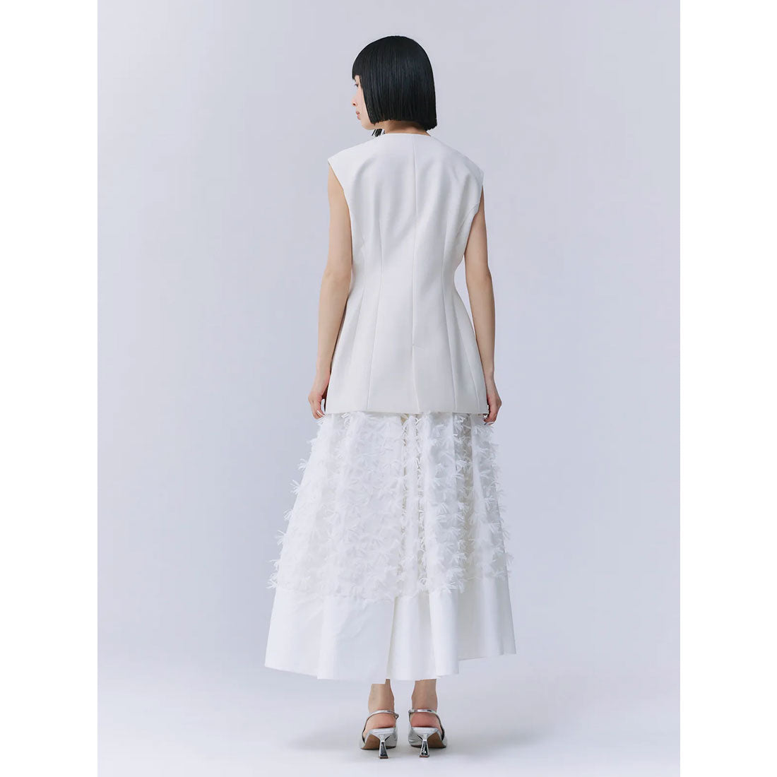 エイミーイストワール eimy istoire リボンクロスフレアスカート (WHITE) WHITE