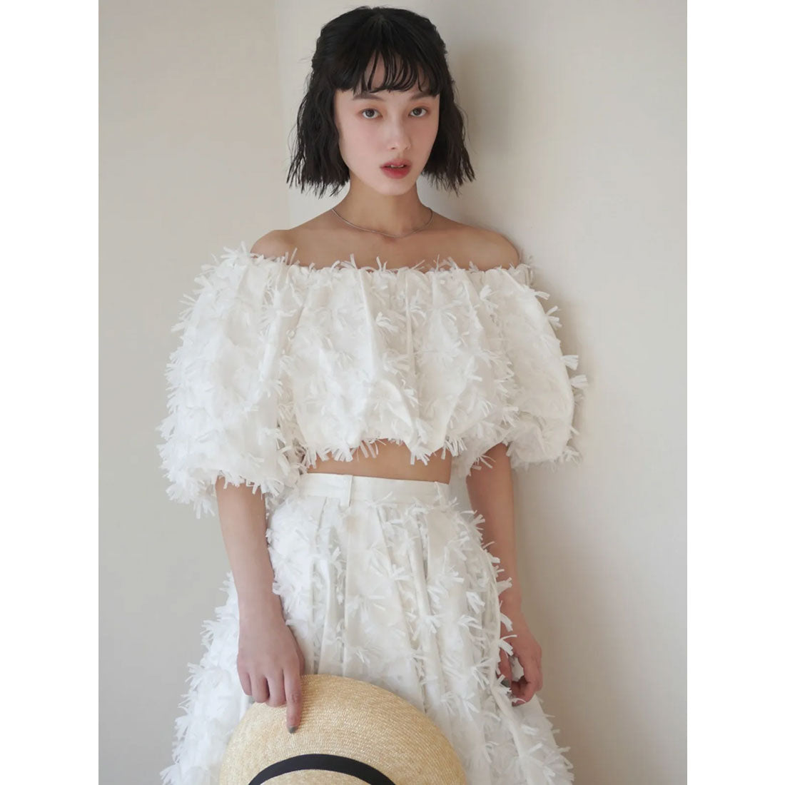 エイミーイストワール eimy istoire リボンクロスフレアスカート (WHITE) WHITE